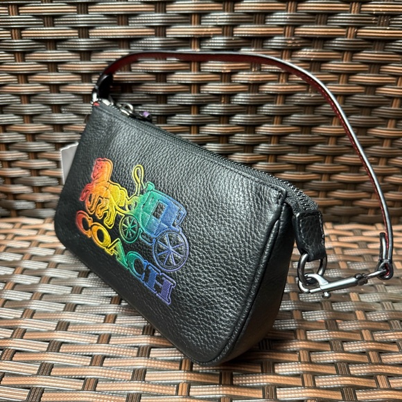 NWT Coach black nolita bag with rainbow ombre Horse and Carriage logo C6902 - Picture 2 of 6